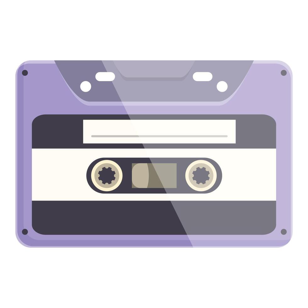 Vintage purple audio cassette tape playing music vector