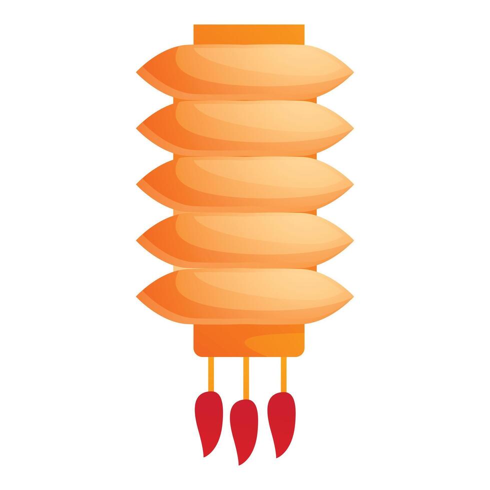 Orange traditional chinese paper lantern hanging with red tassels vector