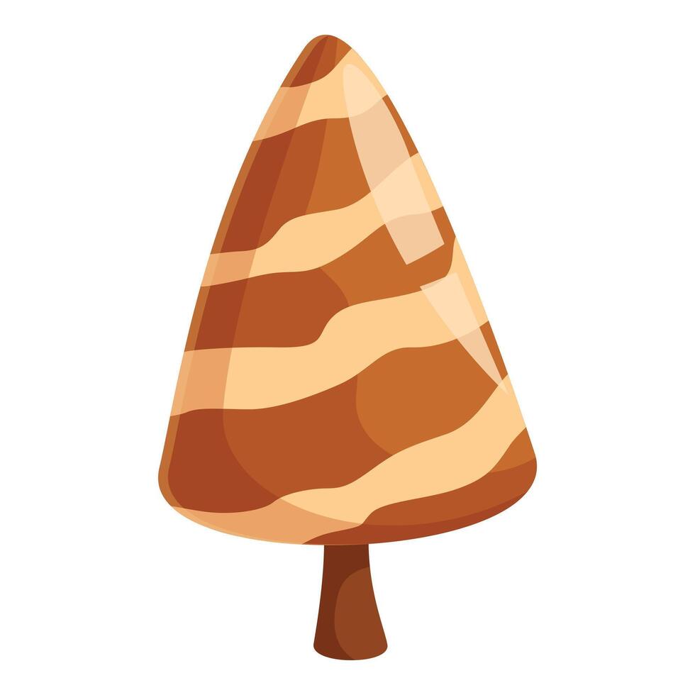 Delicious chocolate cone ice cream with caramel syrup drizzled on top vector