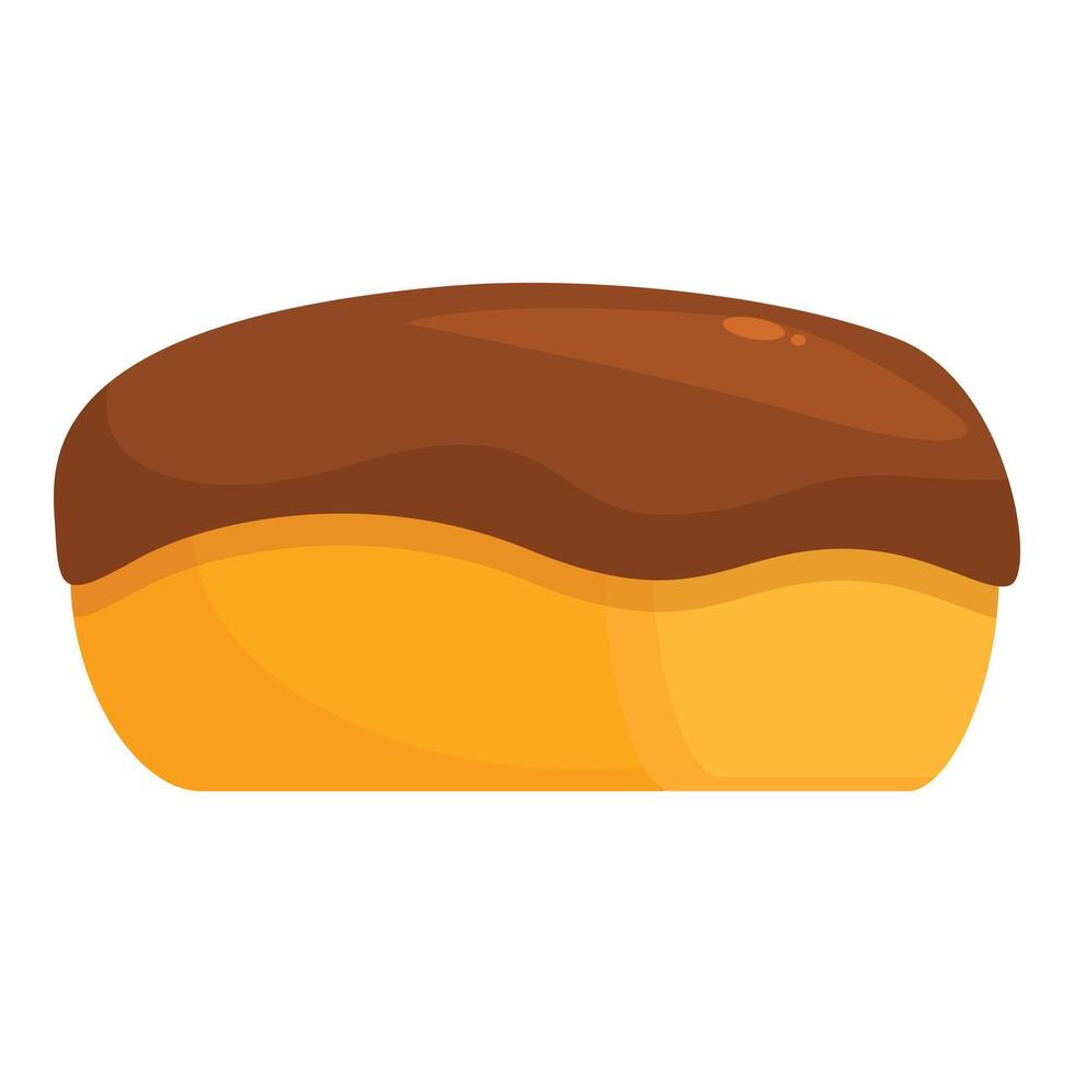 Chocolate loaf cake being covered with chocolate icing vector