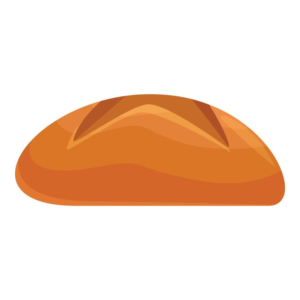 Long loaf of bread with a golden crust baking in the oven vector