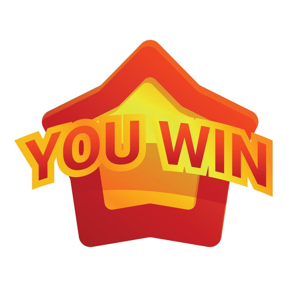 Red star announcing you win for casino marketing campaign vector