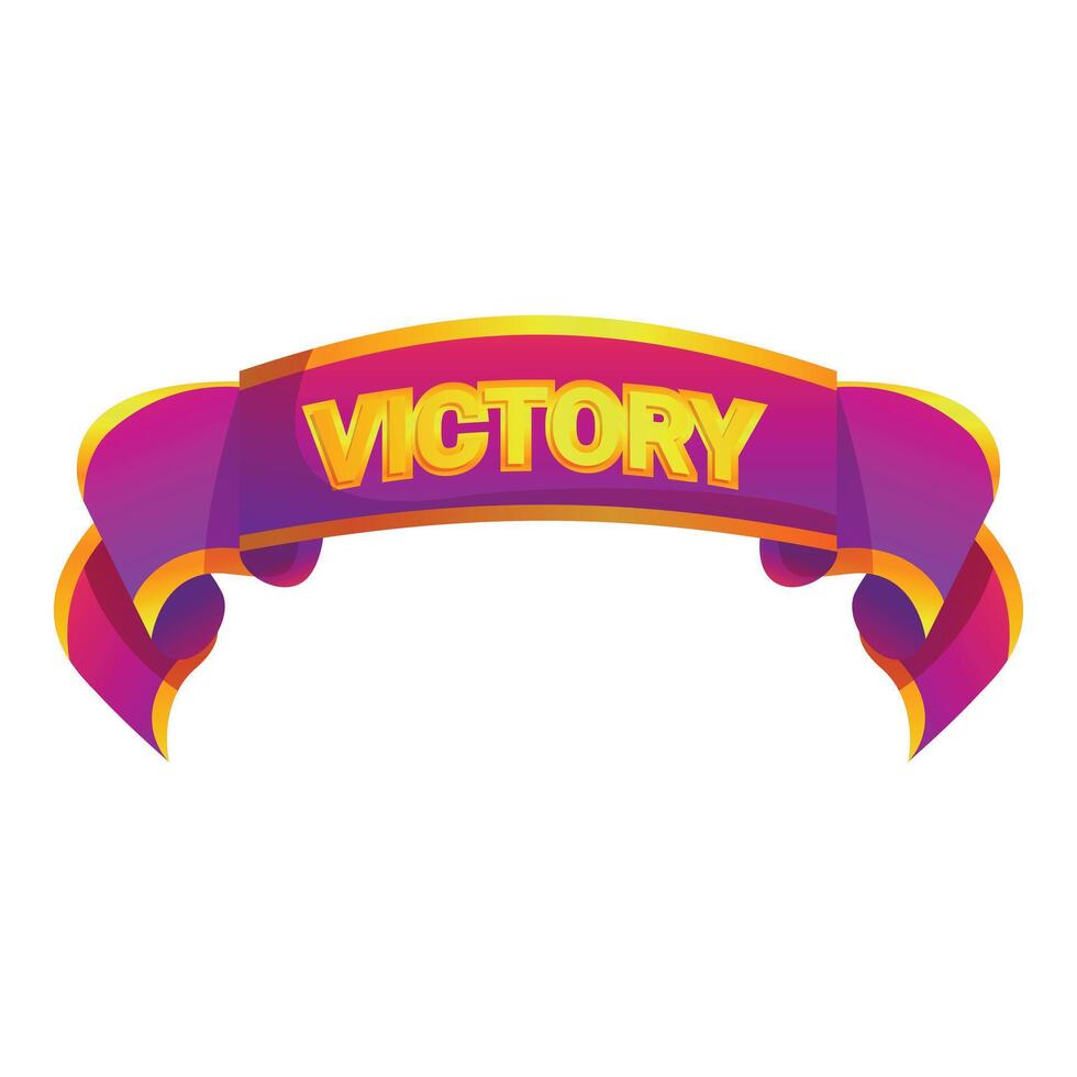 Purple banner with a golden border announcing victory vector