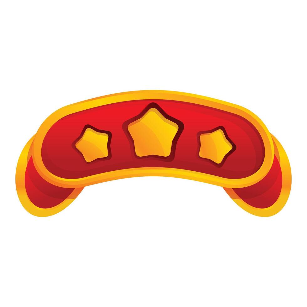 Red ribbon showing three golden stars for best quality product vector