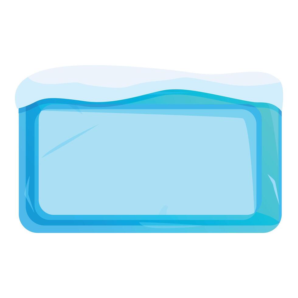 Snowdrift forming on top of large rectangular ice block vector