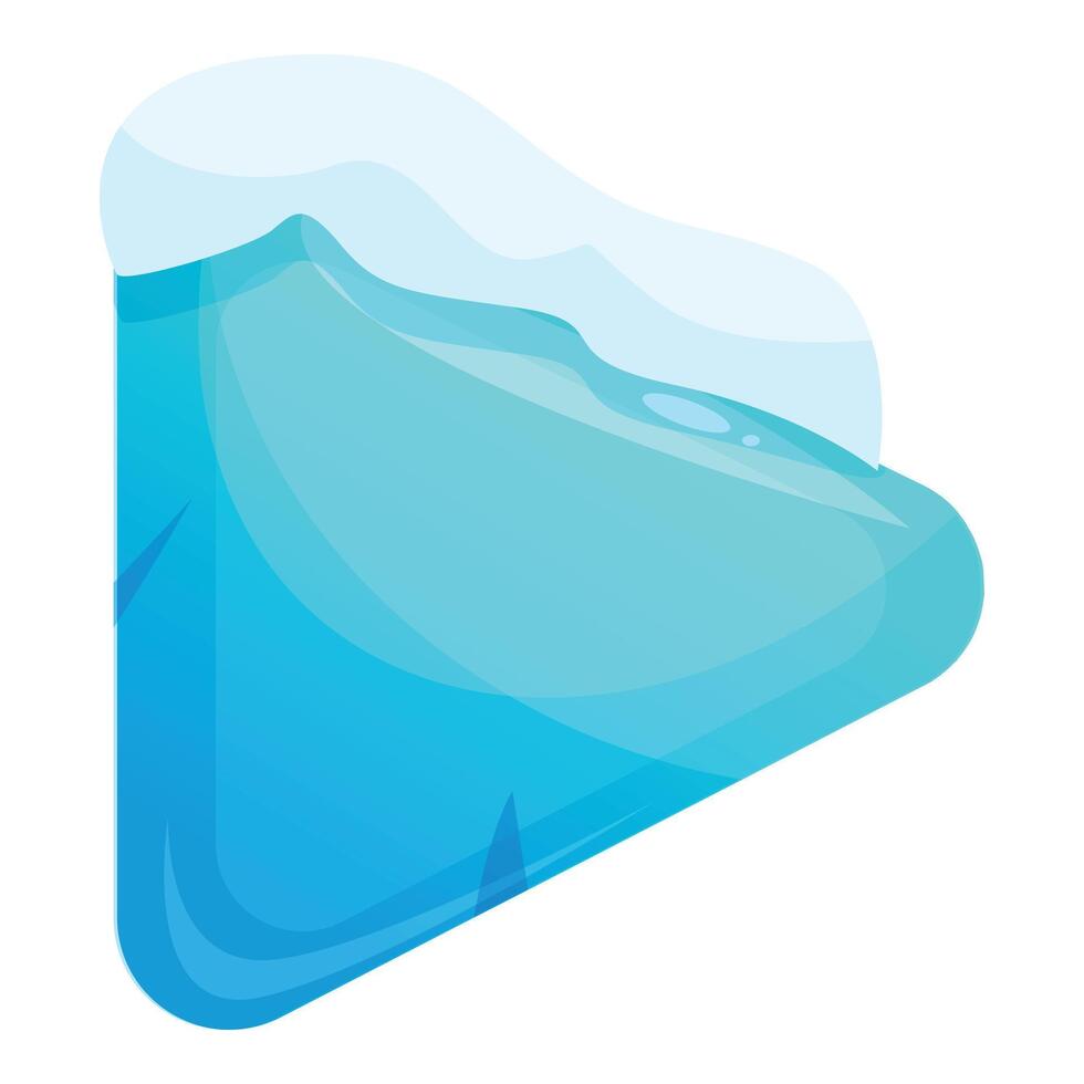 Triangle shaped iceberg floating with snow on top vector