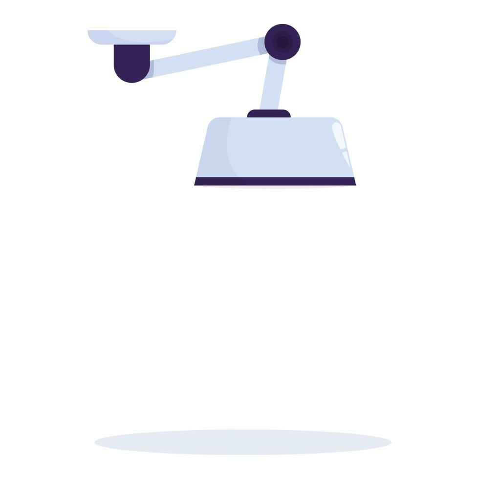 Surgical lamp hanging from ceiling providing light during operation vector