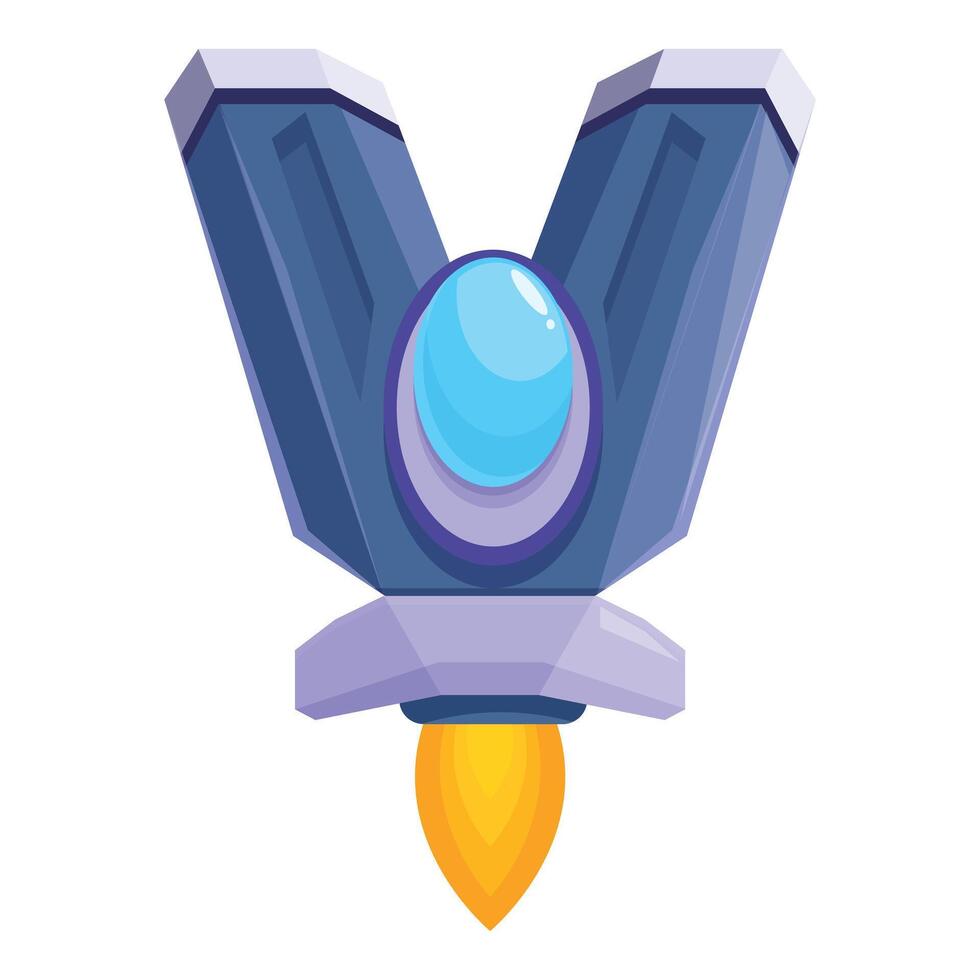 Cartoon spaceship launching to explore the universe vector