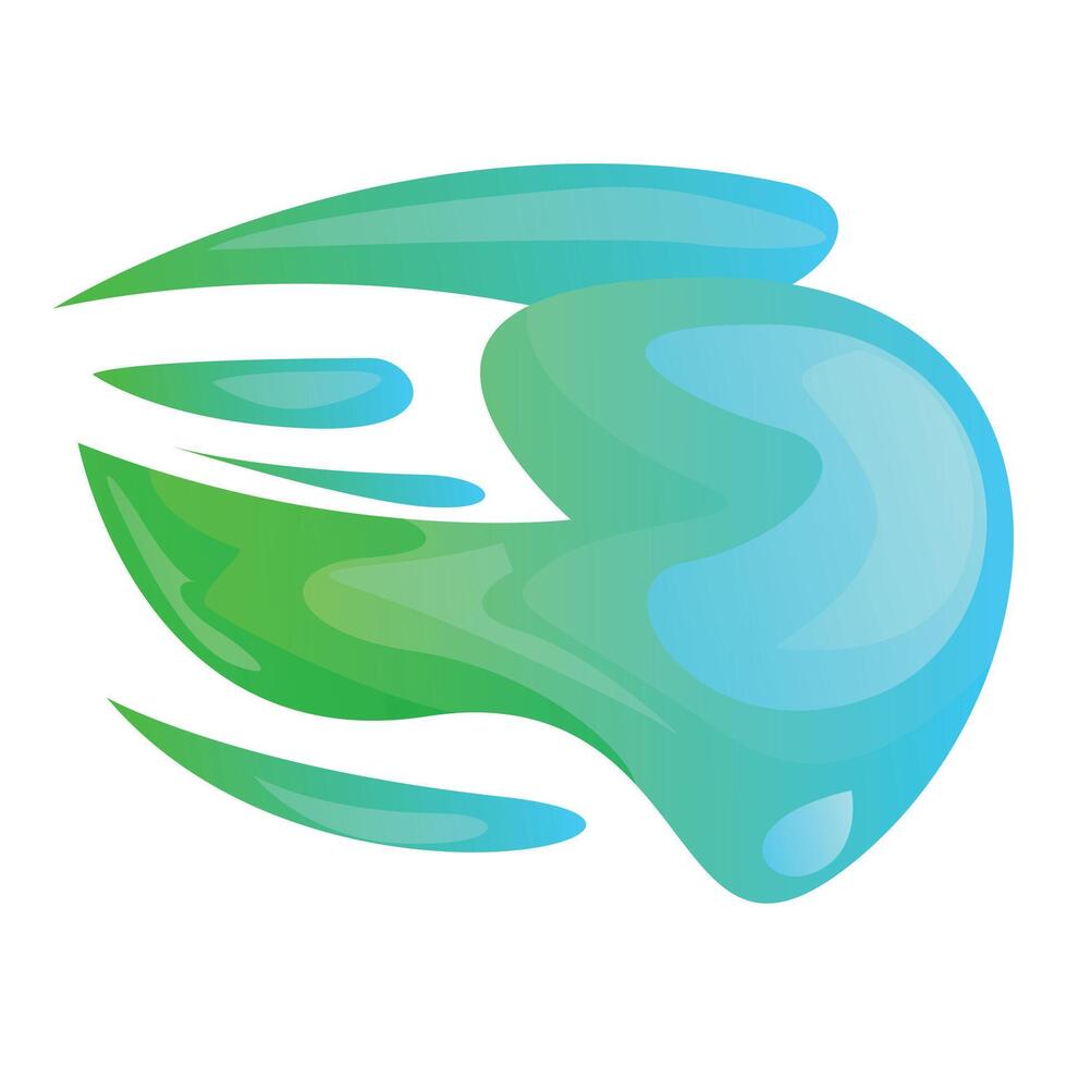 Abstract design with blue and green liquid shapes flowing and merging vector