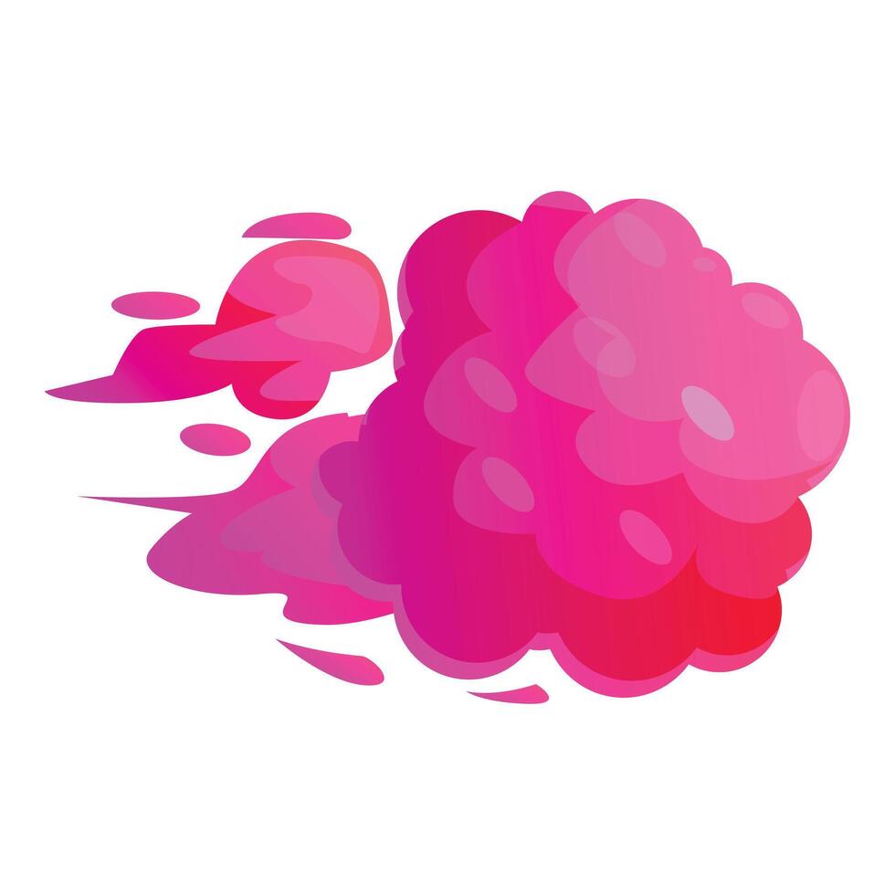 Cartoon pink cloud is floating in the air vector
