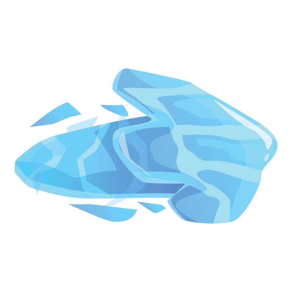 Blue crystal arrow flying, breaking into pieces vector