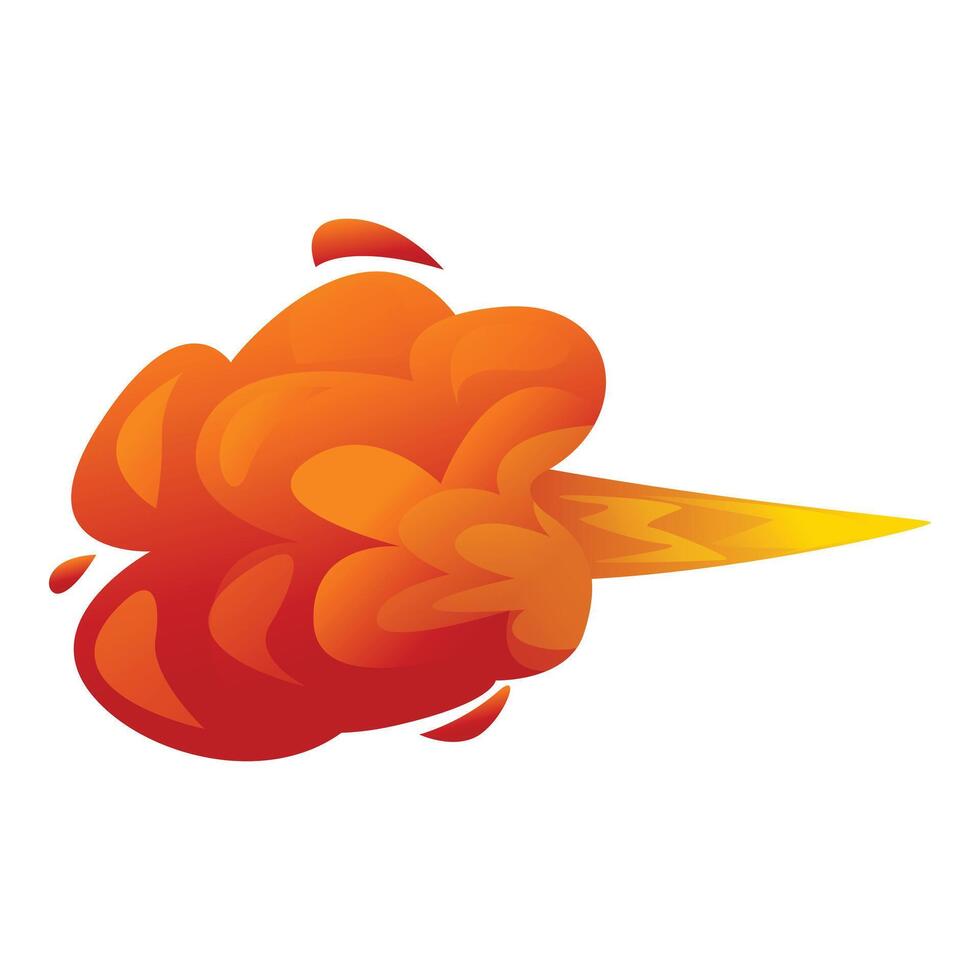 Orange fire explosion effect creating dynamic movement vector