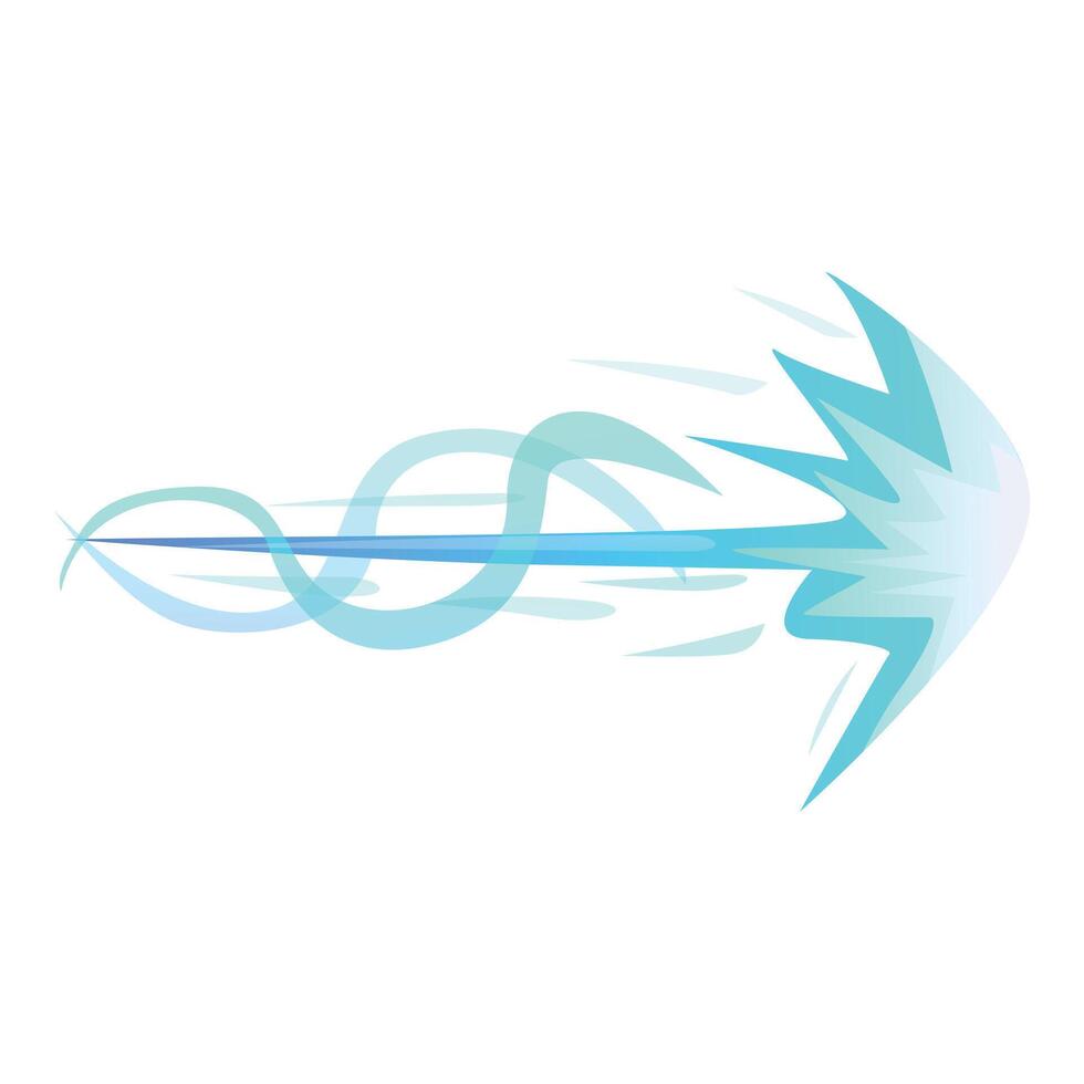 Blue magic spell energy arrow flying with trail vector