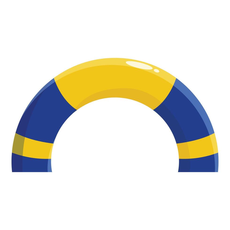 Inflatable yellow and blue swimming ring for safety on water vector