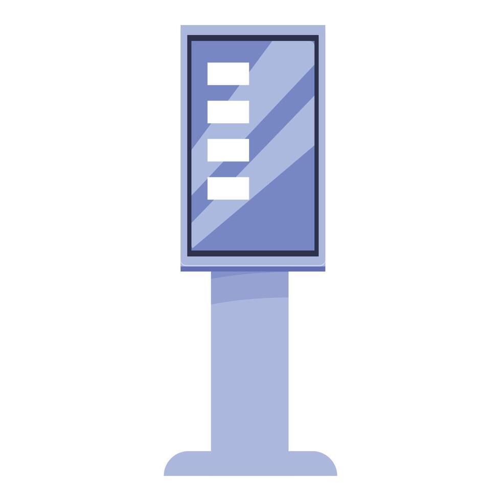 Digital interactive information kiosk showing empty menu screen vector