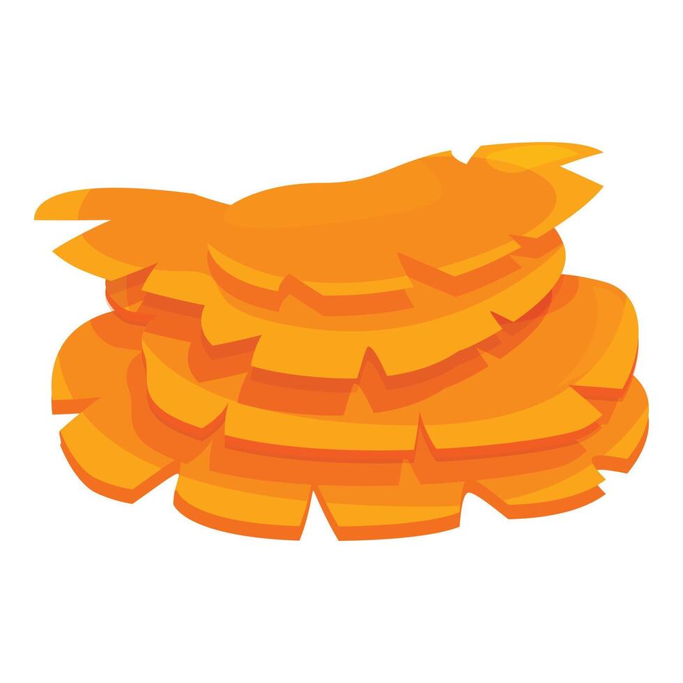 Pile of dried sweet potato chips forming a mountain shape vector
