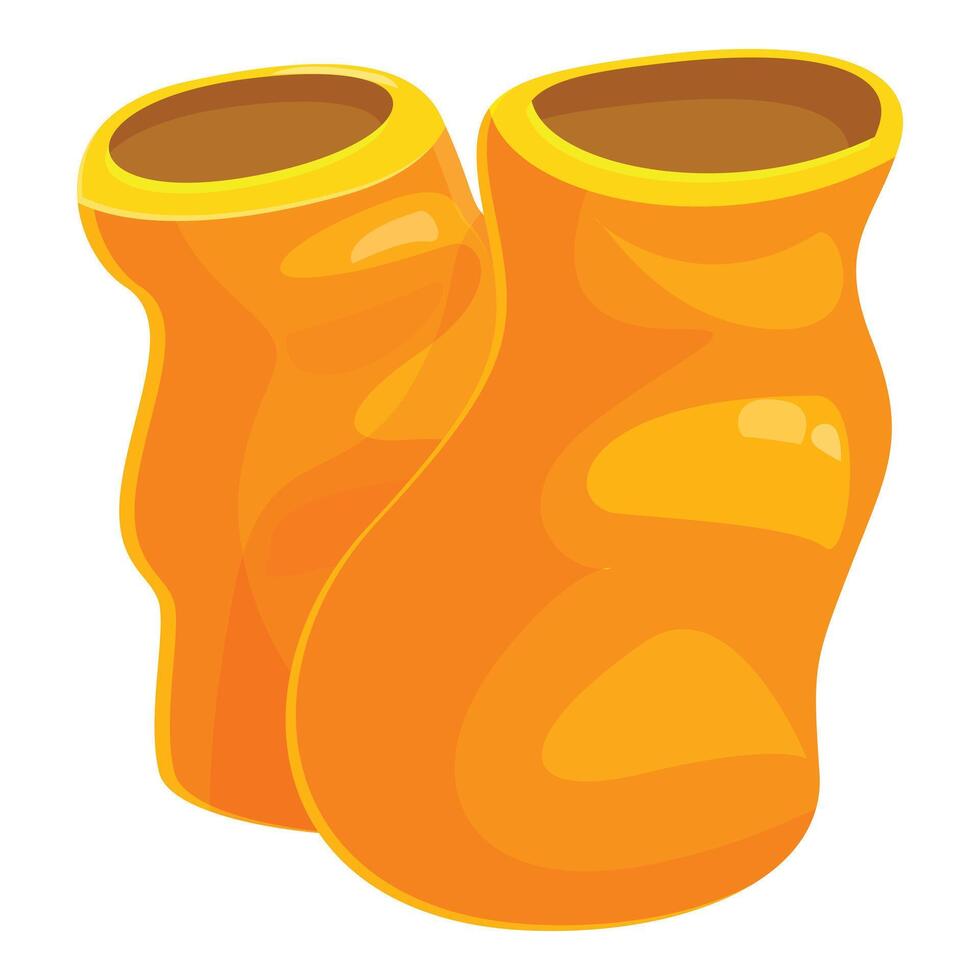 Pair of yellow rubber boots standing ready for rainy day adventure vector