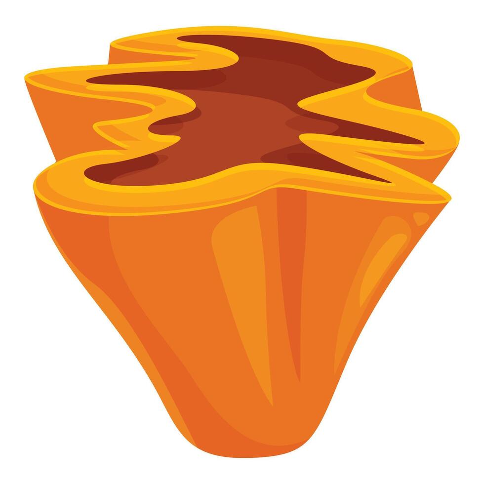 Orange fungus growing on the dead tree trunk vector