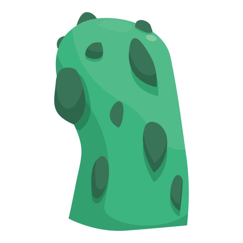 Big green asteroid floating in space with dark craters vector