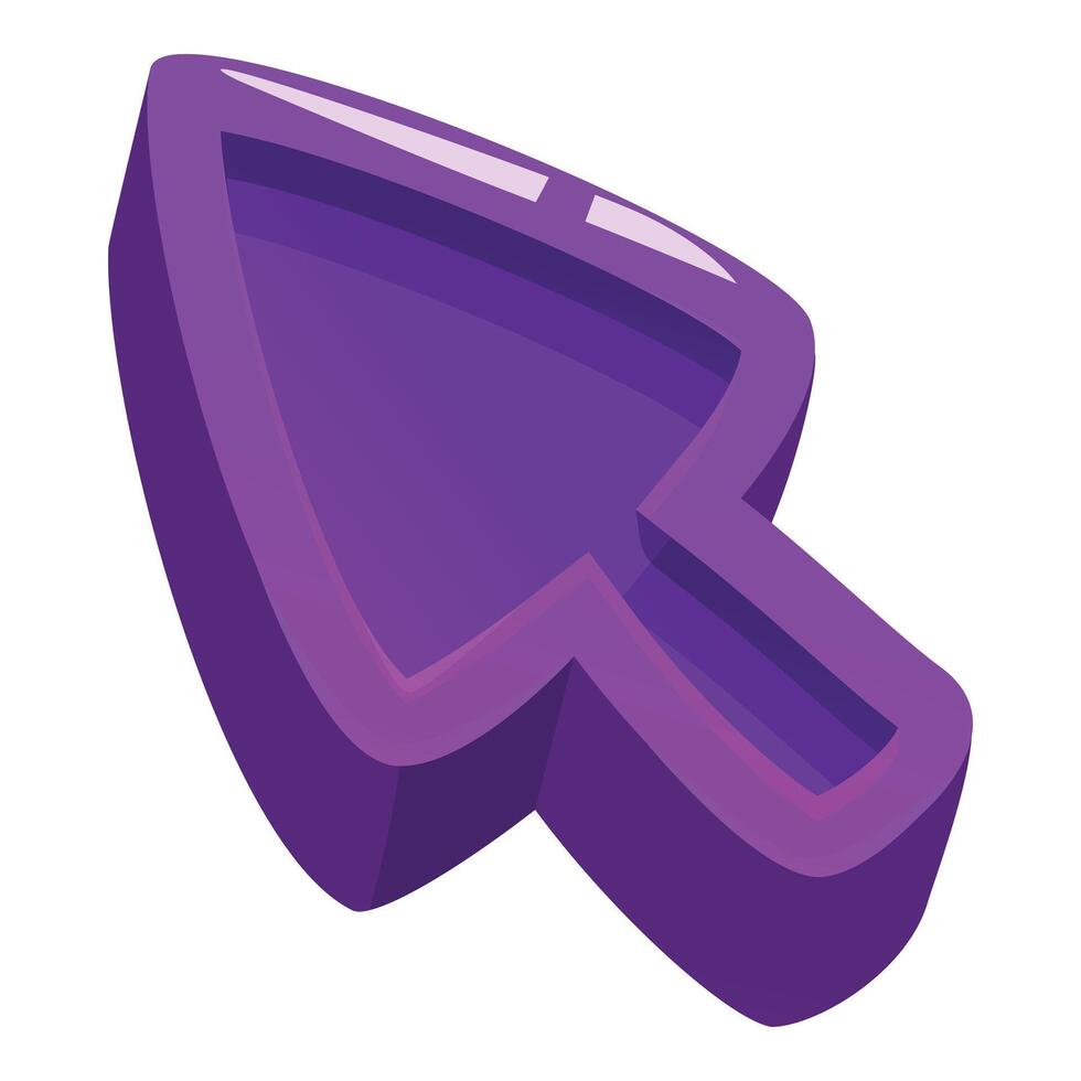 Purple cursor pointing up and right isolated on white background vector