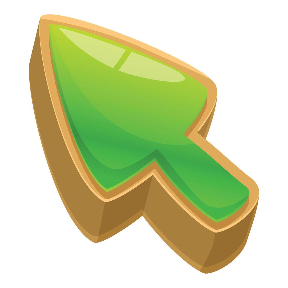Green mouse cursor pointing at something on white background vector