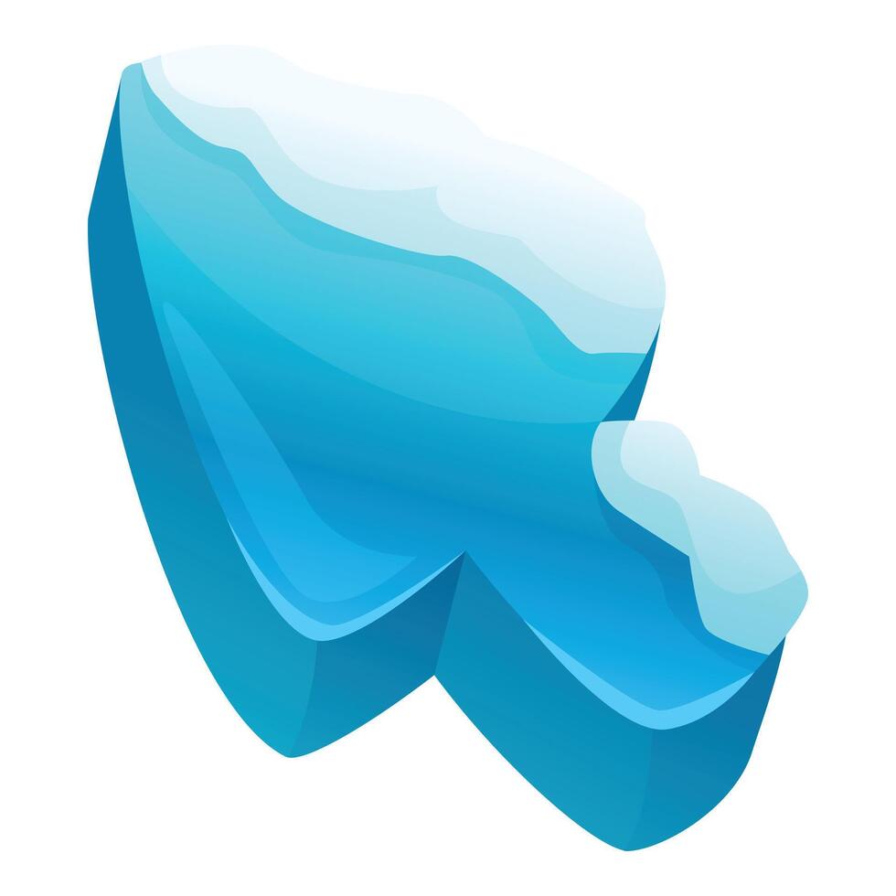 Blue ice cursor pointing up and to the right vector