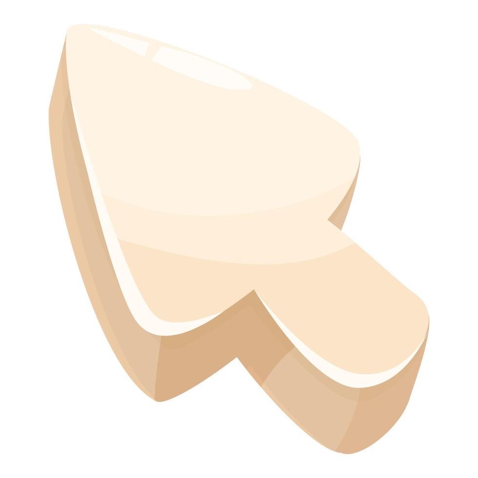 3d mouse cursor arrow pointing up right in beige tones vector