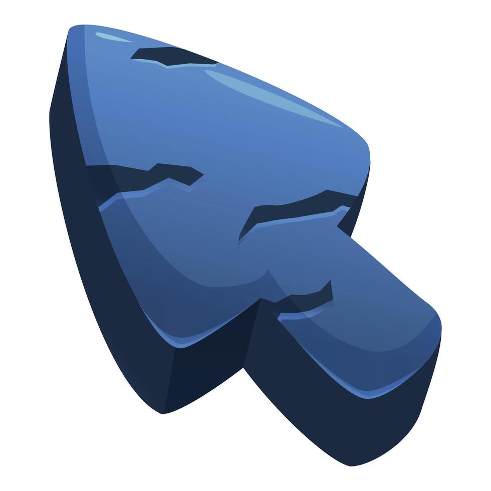 Blue stone cursor showing clicking and browsing concept vector