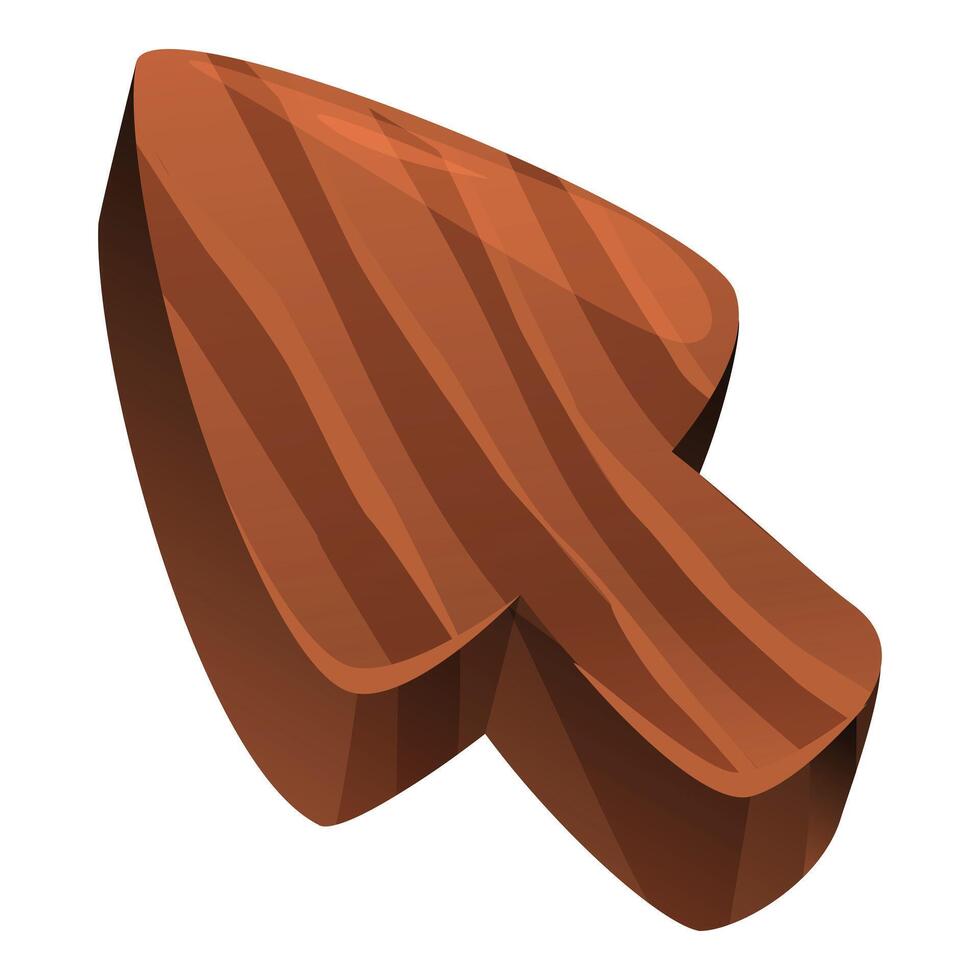 Wooden mouse cursor pointing with wood grain texture vector