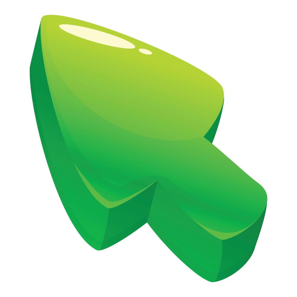 Green arrow pointing up representing growth and success vector