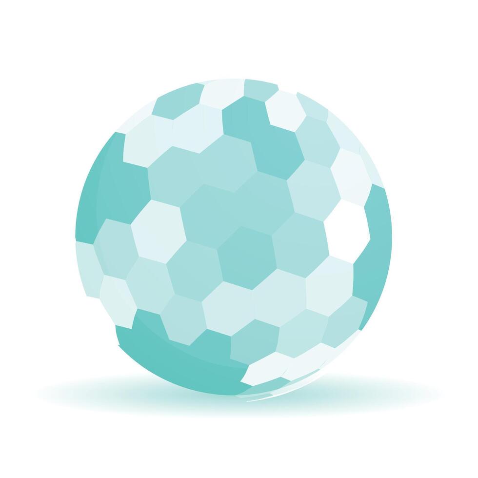 Abstract 3d sphere composed of honeycombs is slowly rotating vector