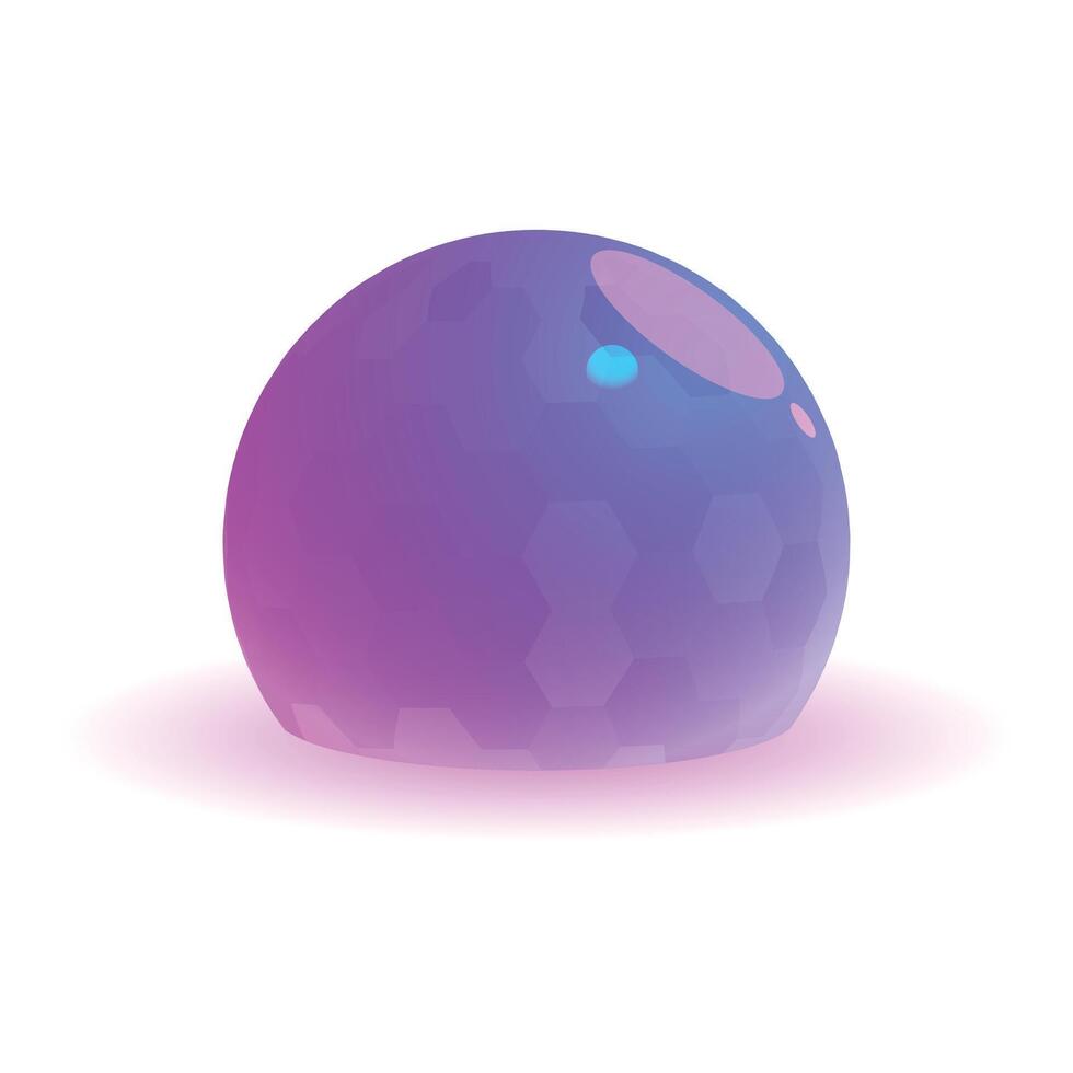 Purple and blue abstract sphere glowing on white background vector