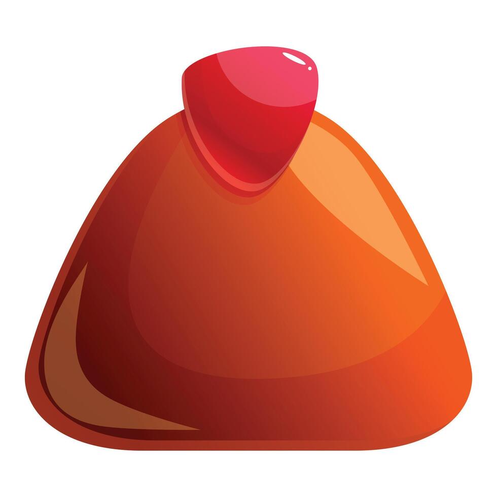 Orange candy with red jelly topping being shiny and glossy vector