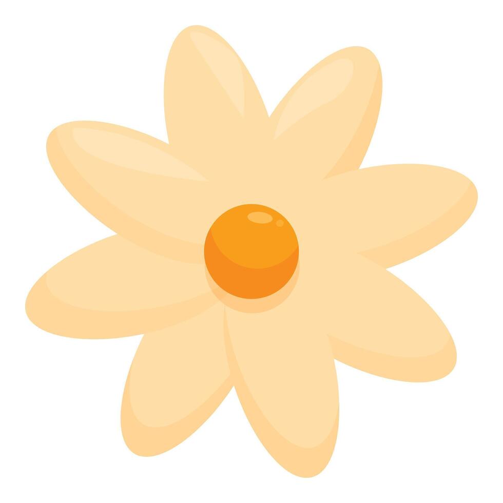 Beautiful yellow flower blooming with orange center vector