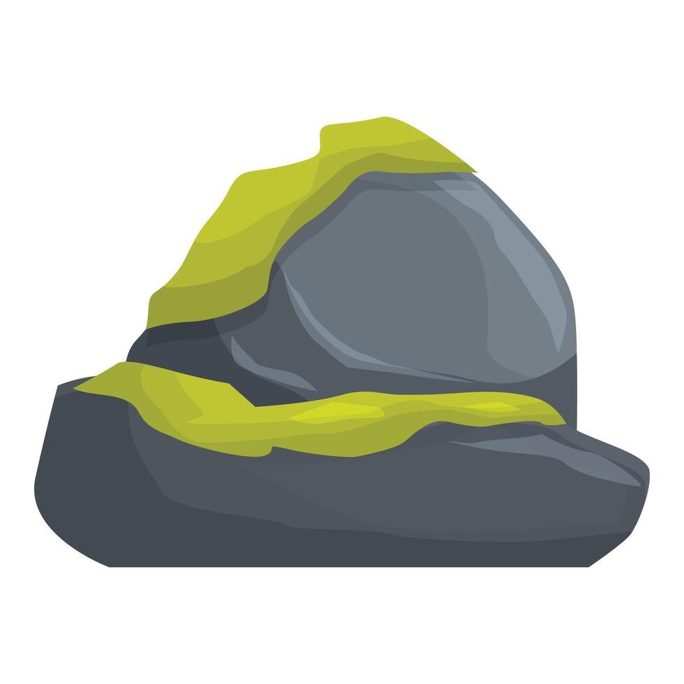 Mossy rock formation showing nature reclaiming stone vector