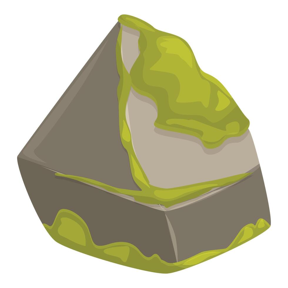 Grey stone with slimy green goo dripping down its sides vector
