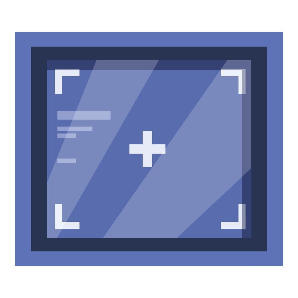 Medical scanner displaying patient results in hospital vector