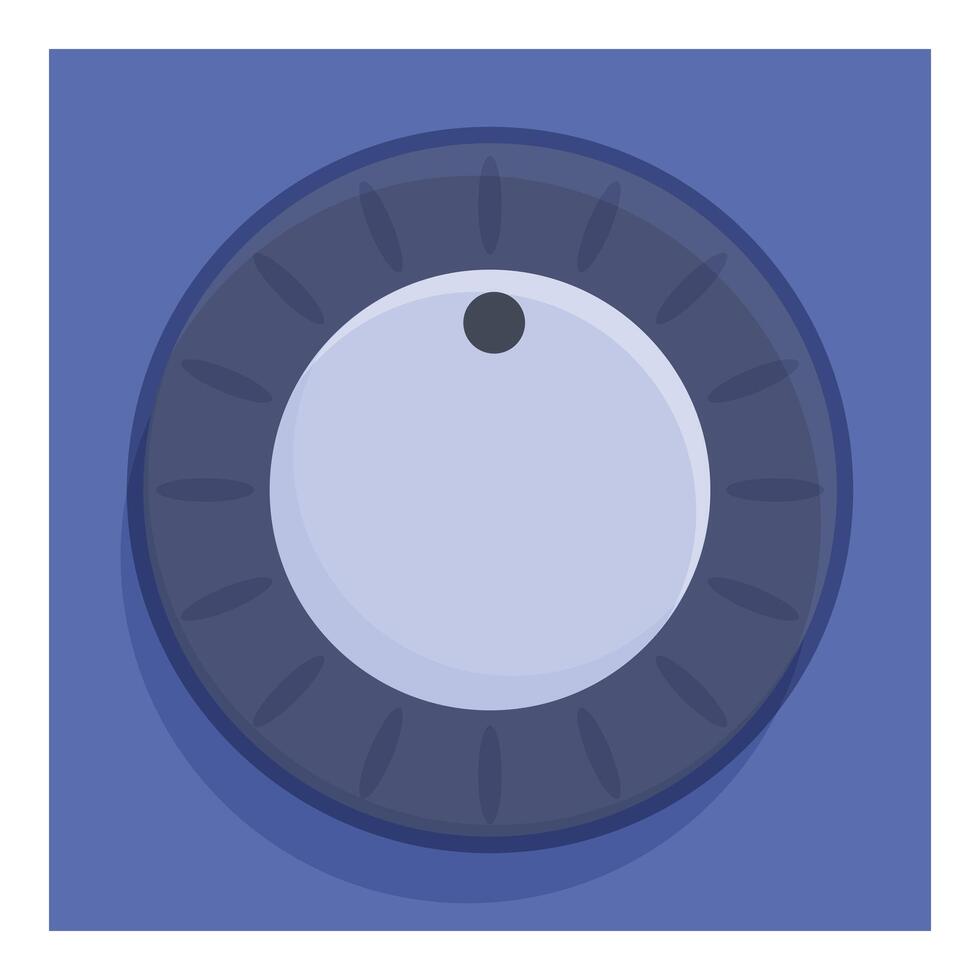 Round control knob adjusting settings on control panel vector