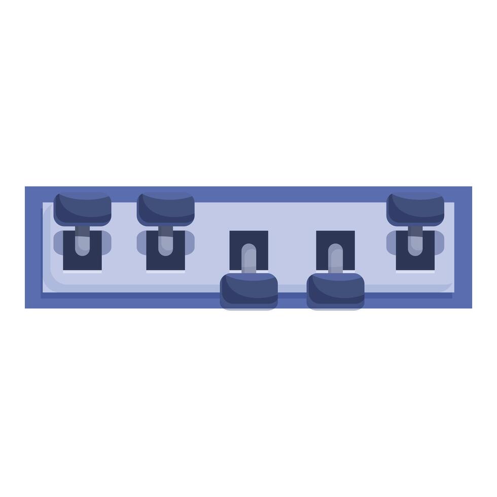 Top view of modern office desk with chairs for coworkers team vector