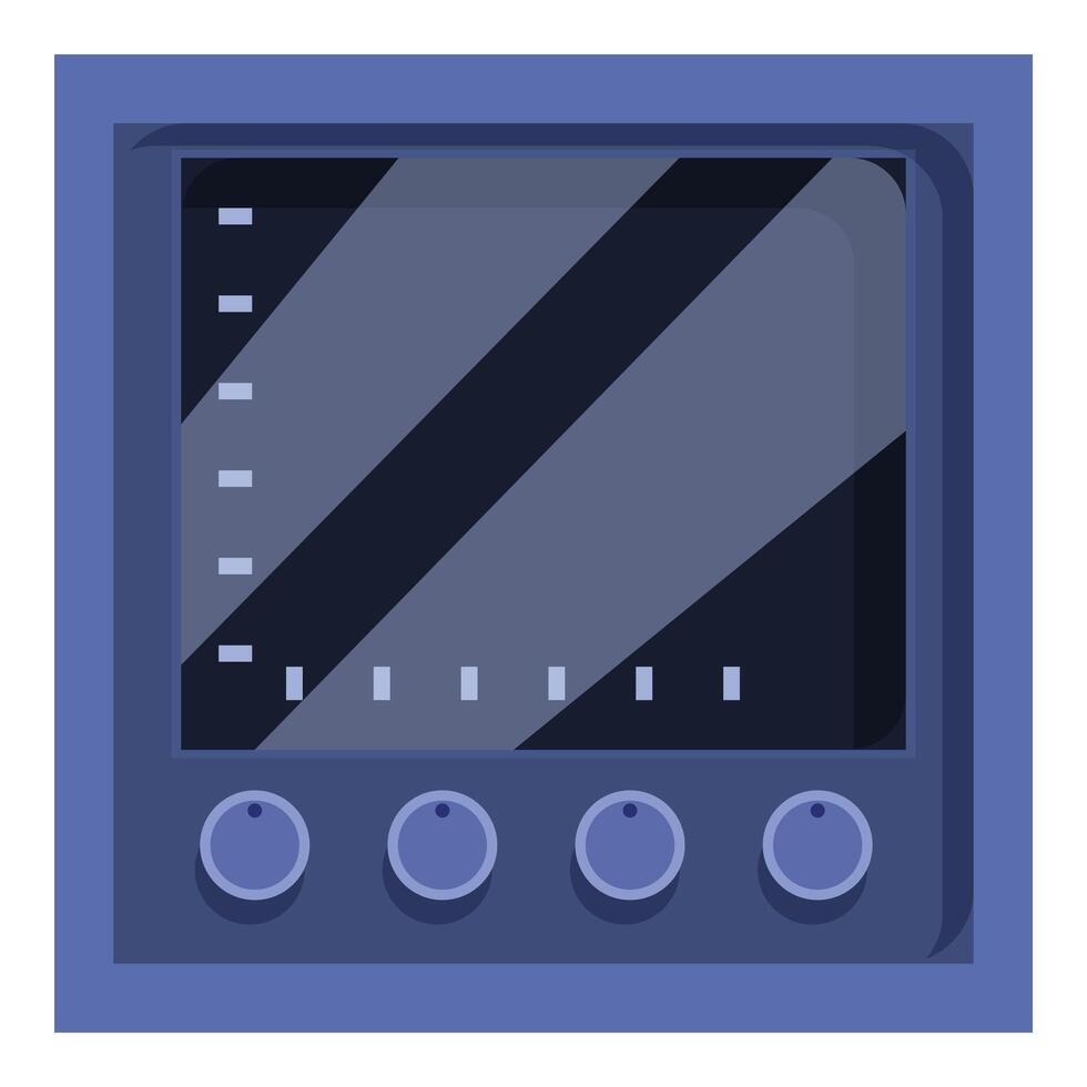Control panel with buttons and screen displaying data is being monitored vector