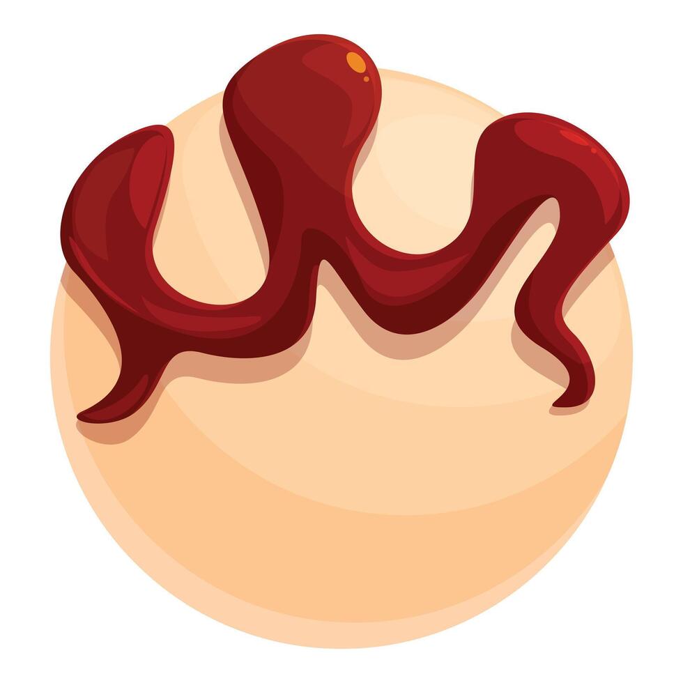 Delicious takoyaki being prepared with sauce drizzled on top vector