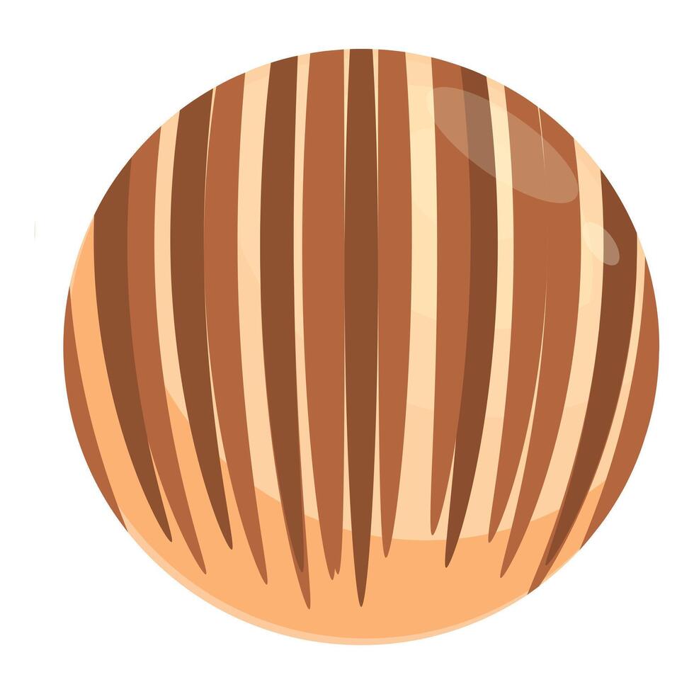 Round chocolate glazed doughnut with chocolate stripes on top vector