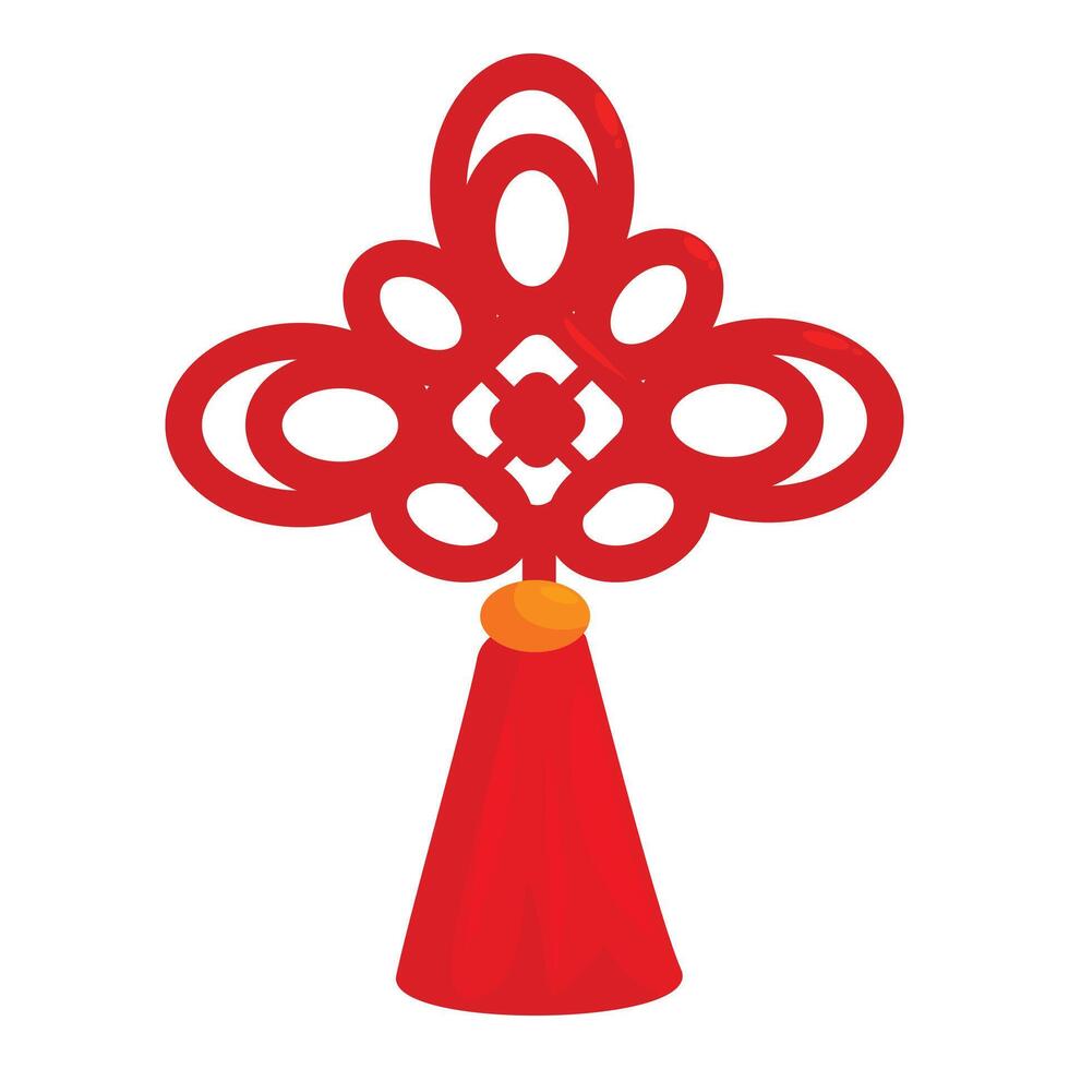 Red chinese knot ornament symbolizing good luck and prosperity vector