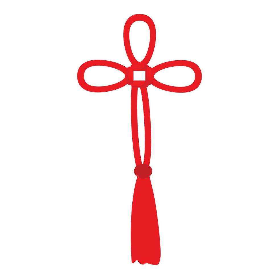 Red chinese knot representing happiness and prosperity on white background vector