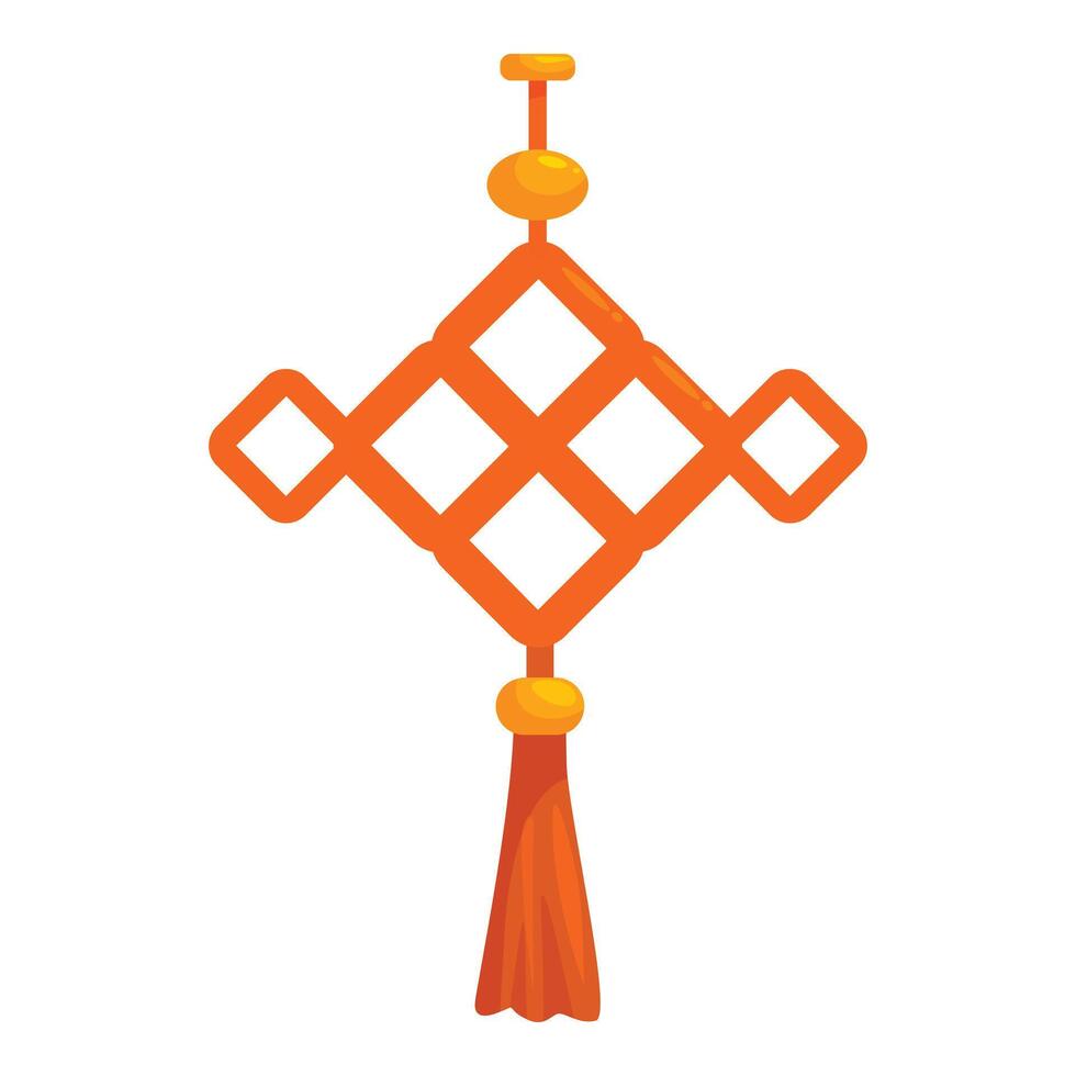 Chinese knot hanging with tassel celebrating lunar new year vector