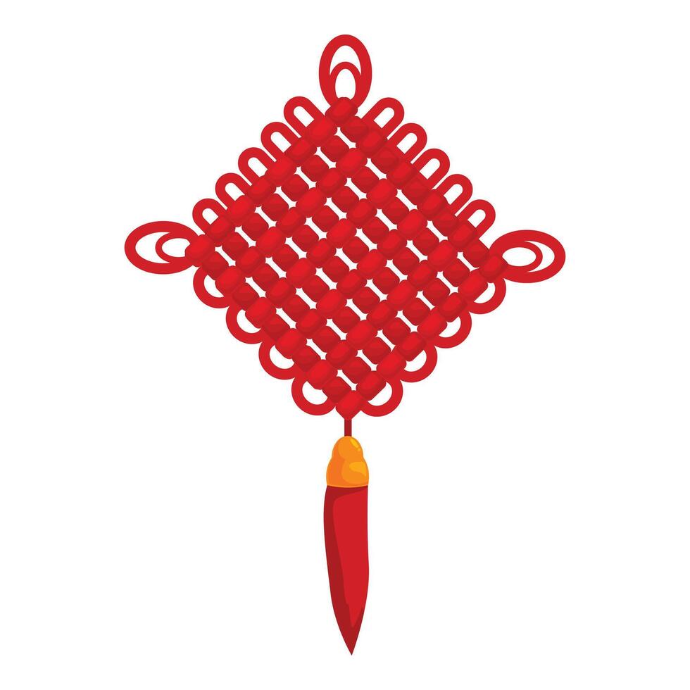 Chinese knot hanging with gold and red tassel for new year decoration vector