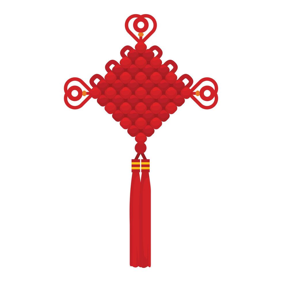 Red chinese knot hanging bringing luck and prosperity for new year vector
