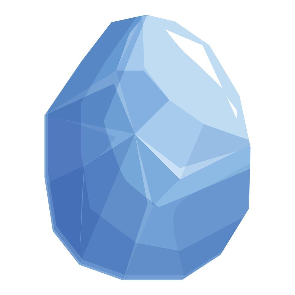 Large faceted blue gemstone shining brightly vector