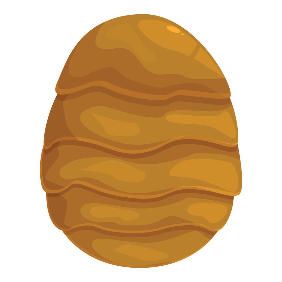 Golden egg with wavy pattern standing upright on white background vector