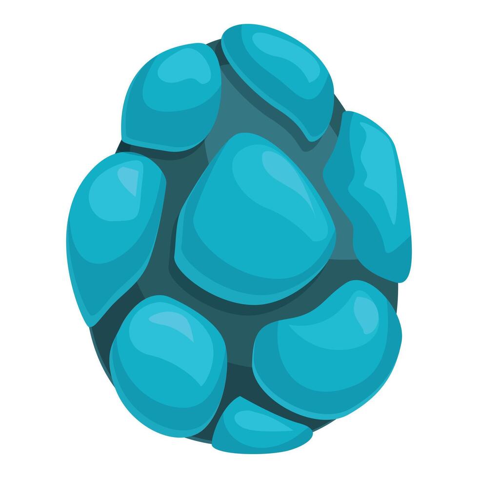 Blue stone egg with glowing spots is hatching a magical creature vector